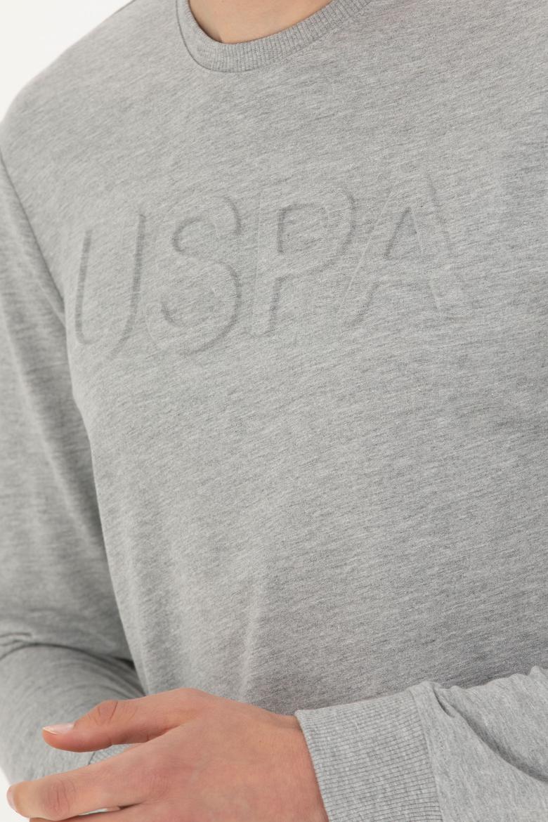 Erkek Gri Melanj Basic Sweatshirt - 50269402047