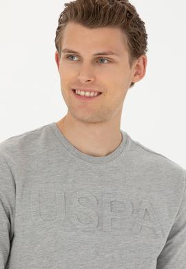 Erkek Gri Melanj Basic Sweatshirt - 50269402047