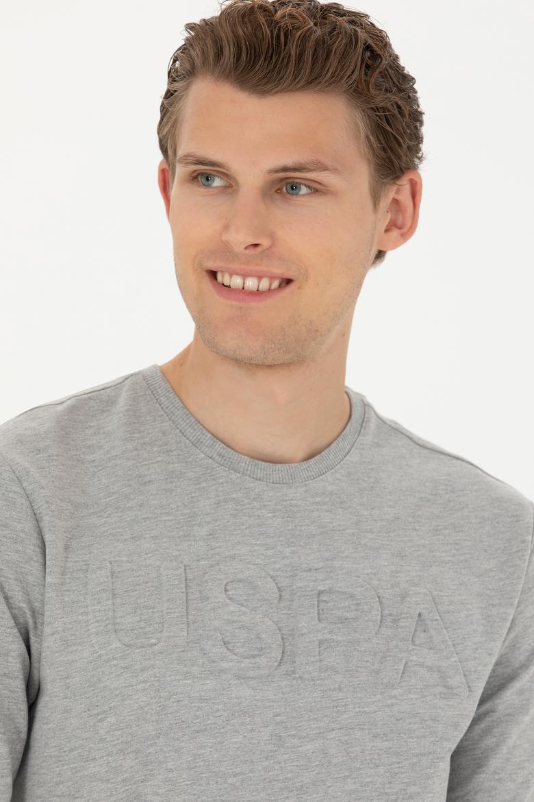 Erkek Gri Melanj Basic Sweatshirt - 50269402047