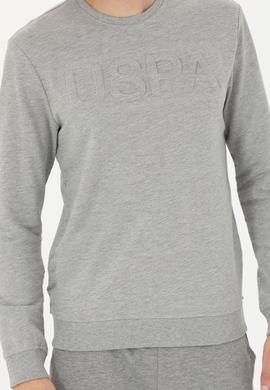 Erkek Gri Melanj Basic Sweatshirt - 50269402047