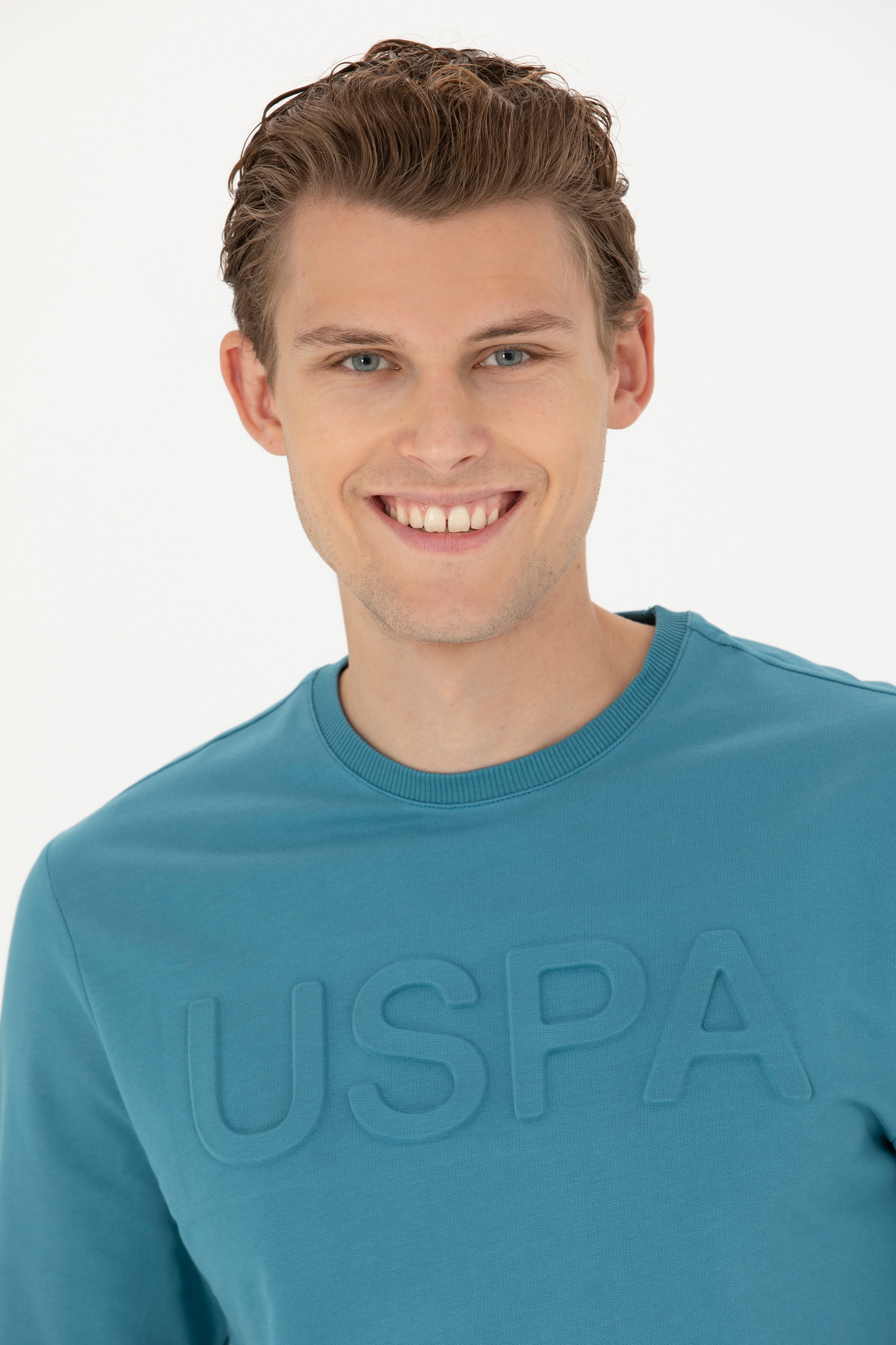 Erkek Petrol Basic Sweatshirt - Image 2