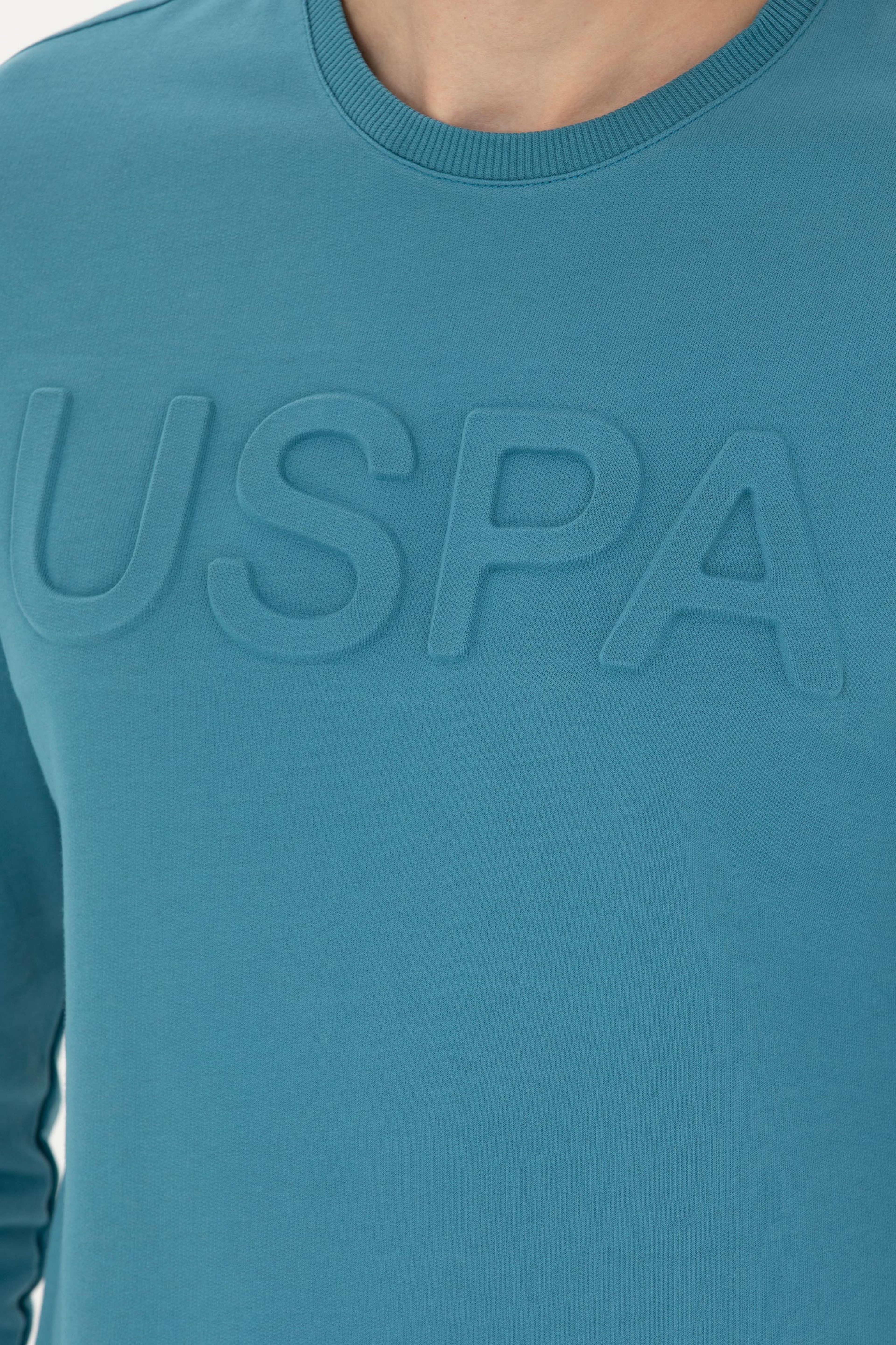 Erkek Petrol Basic Sweatshirt - Image 7