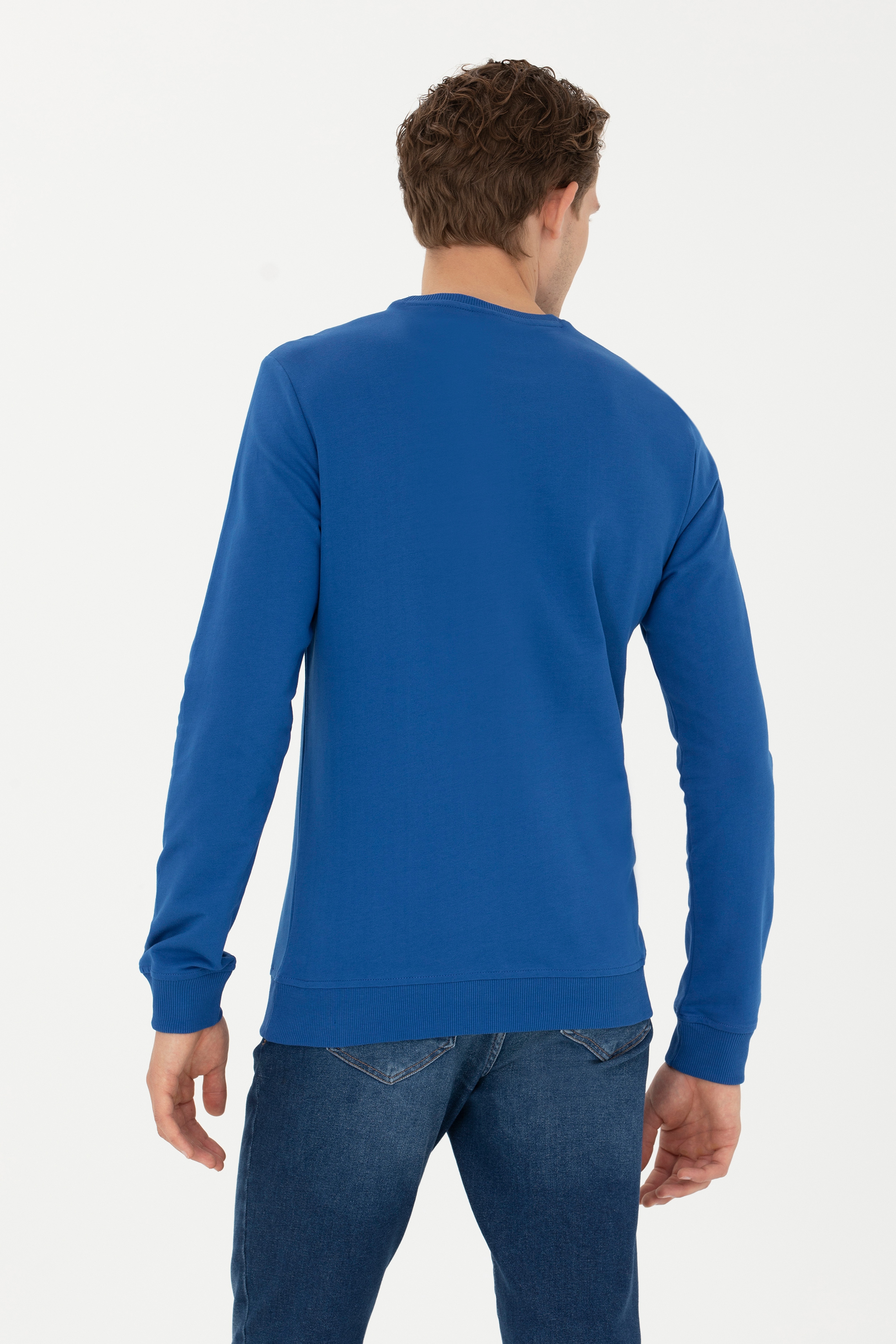 Erkek Saks Basic Sweatshirt - Image 5
