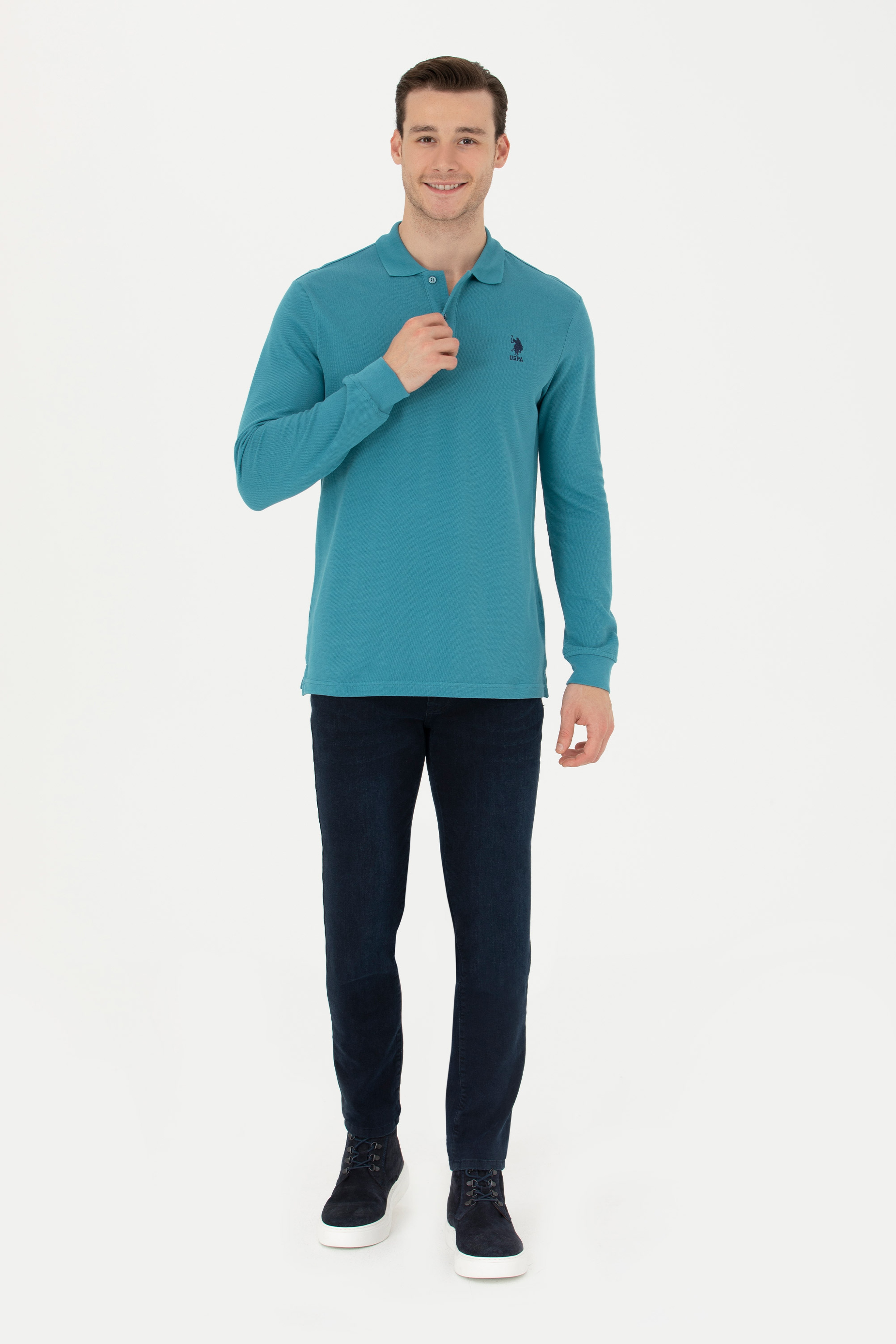 Erkek Petrol Basic Sweatshirt