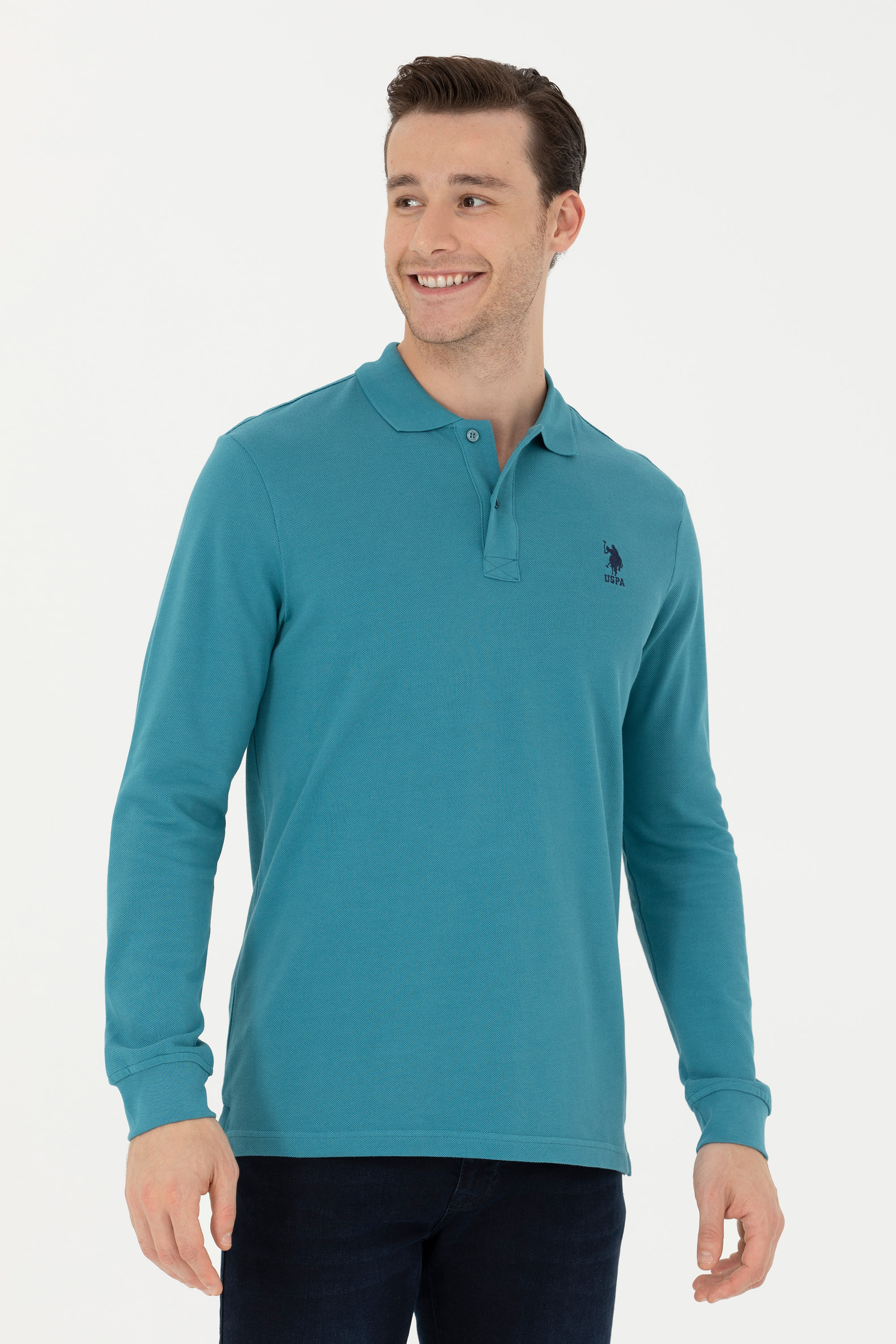 Erkek Petrol Basic Sweatshirt