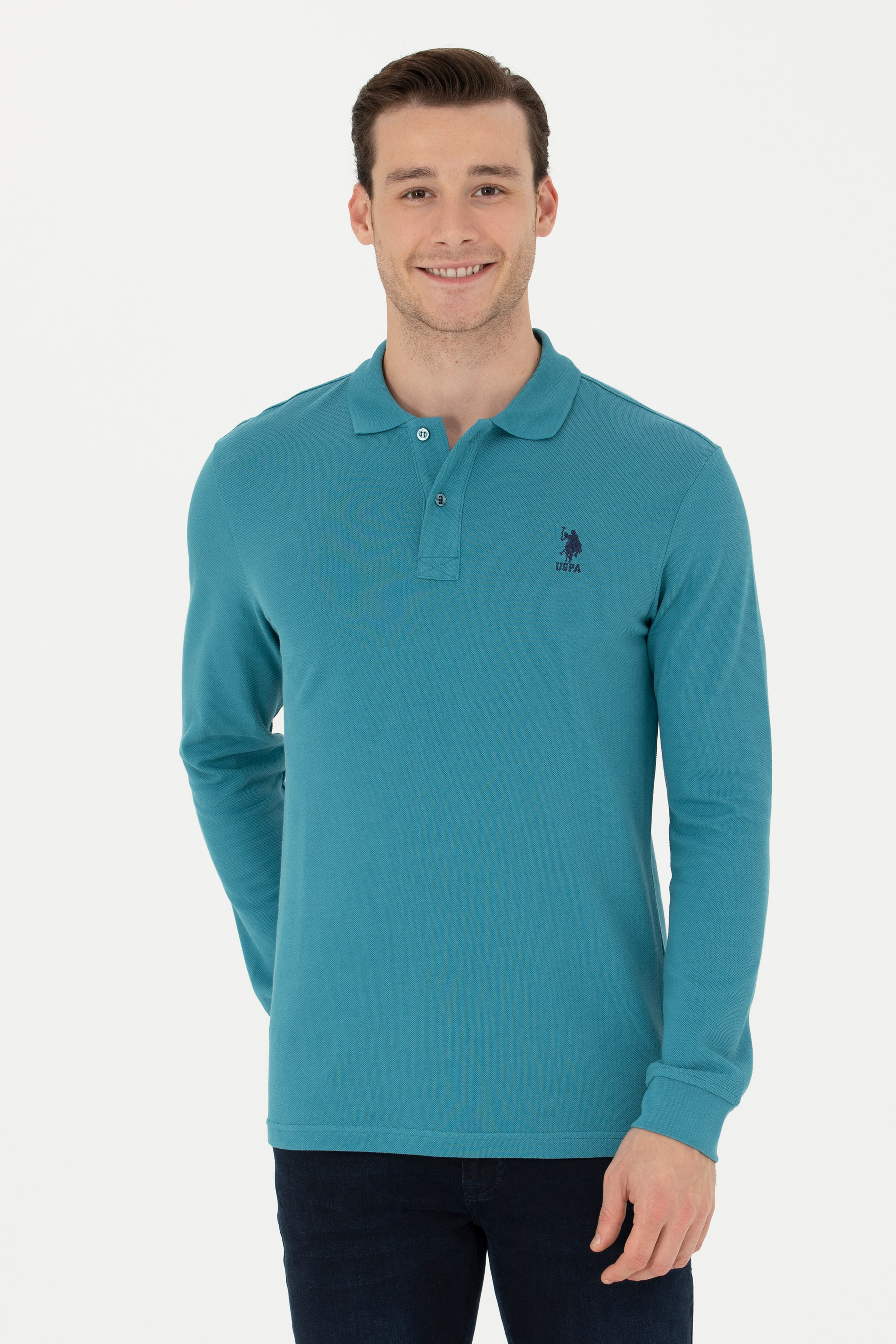 Erkek Petrol Basic Sweatshirt - Image 1