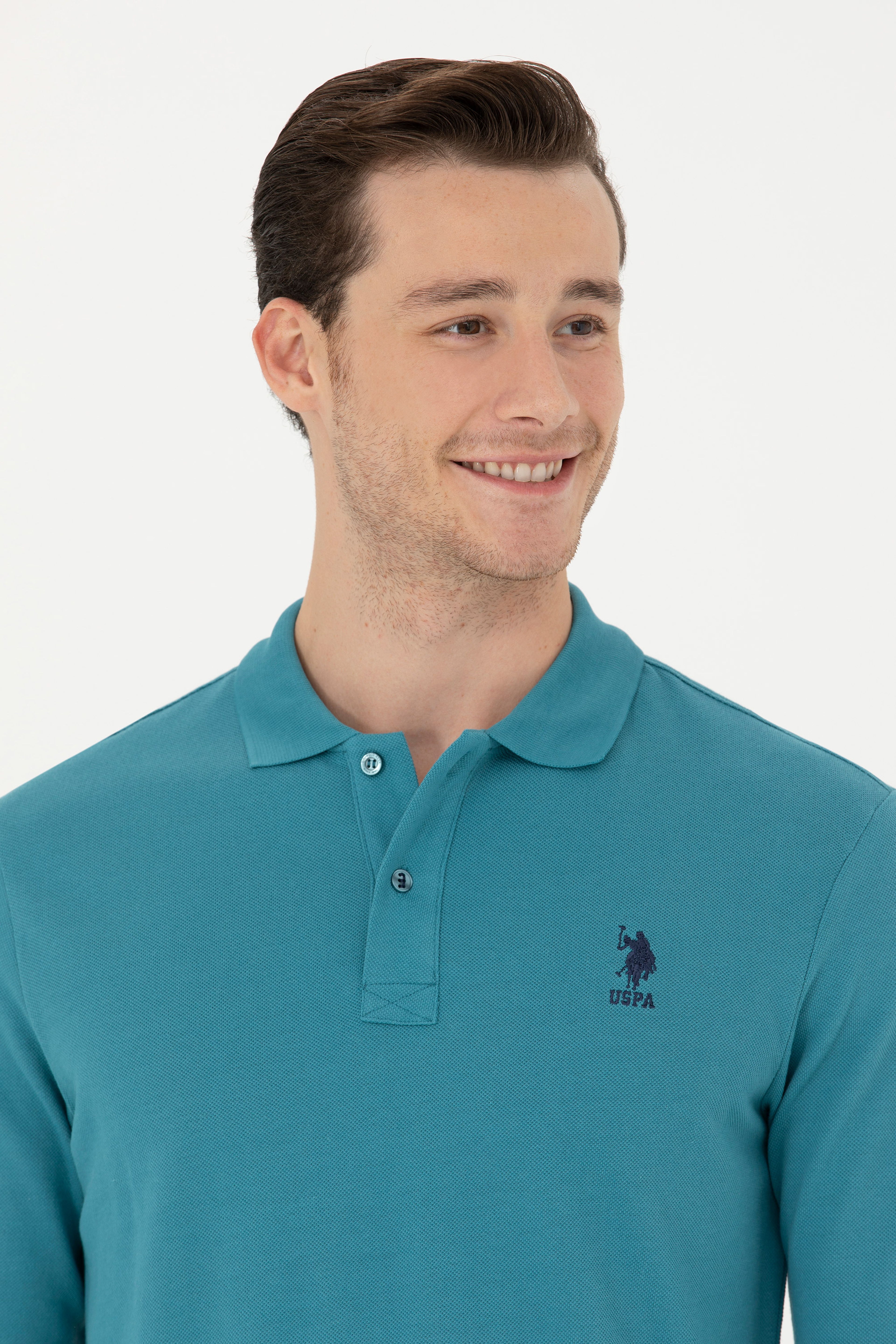 Erkek Petrol Basic Sweatshirt - Image 2