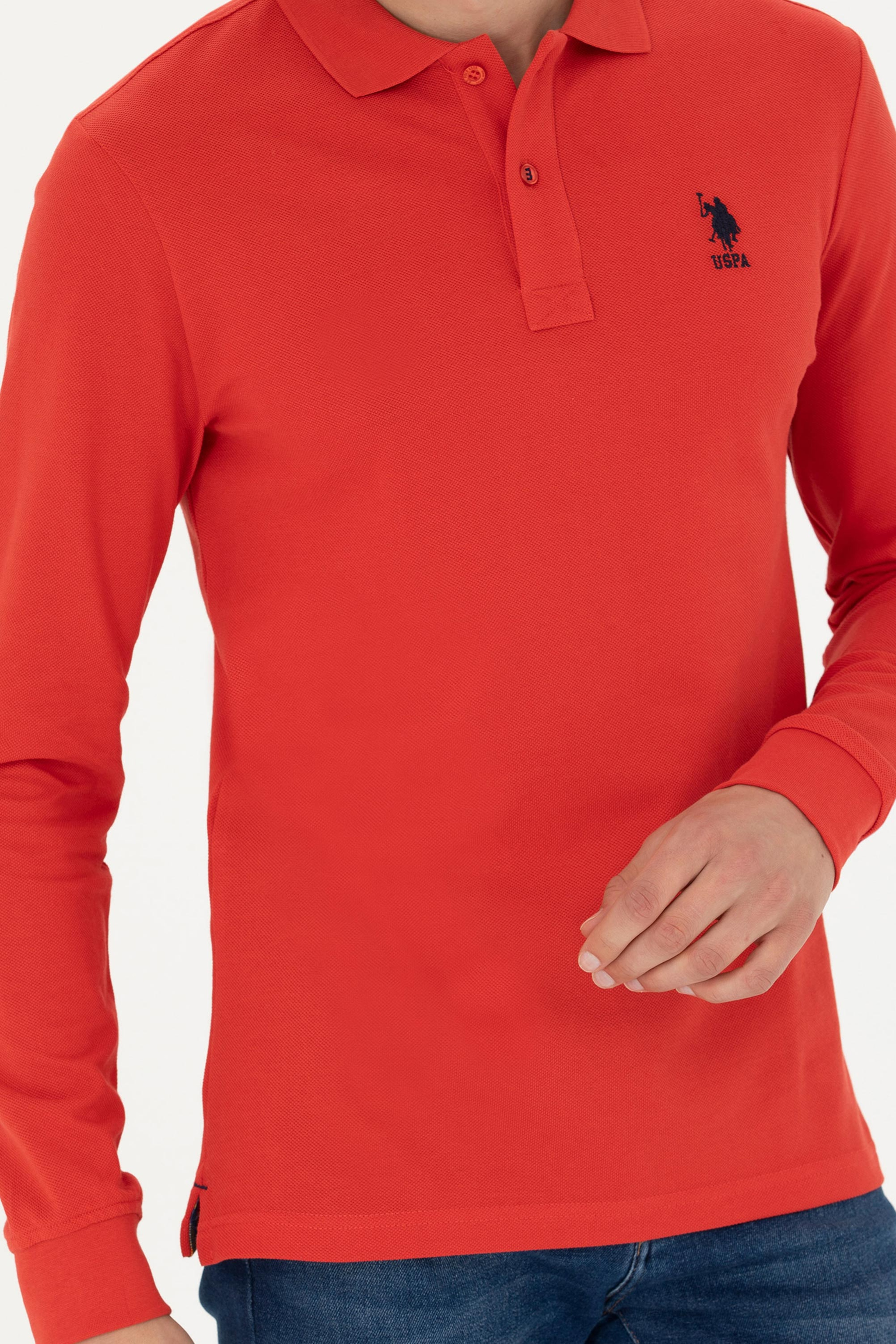Erkek Kırmızı Basic Sweatshirt - Image 6