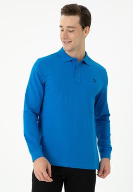 Erkek Kobalt Mavi Basic Sweatshirt - 50269405127