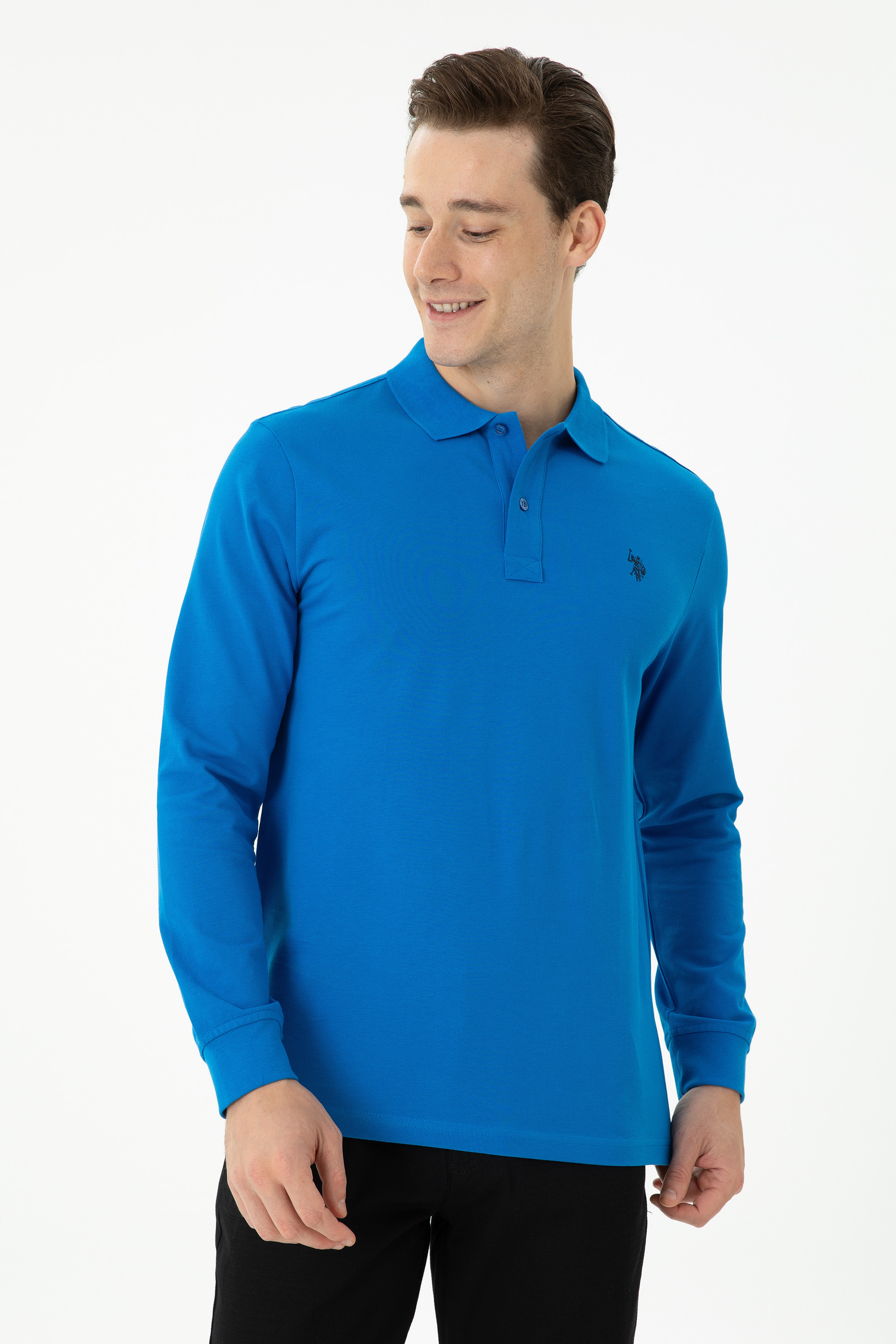 Erkek Kobalt Mavi Basic Sweatshirt - Image 1