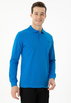 Erkek Kobalt Mavi Basic Sweatshirt - 50269405127