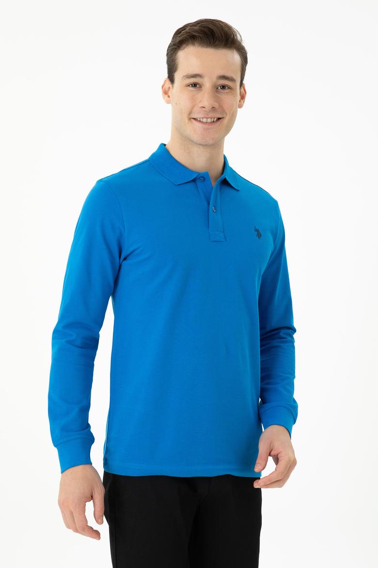 Erkek Kobalt Mavi Basic Sweatshirt - 50269405127