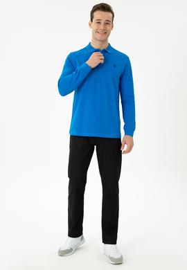 Erkek Kobalt Mavi Basic Sweatshirt - 50269405127