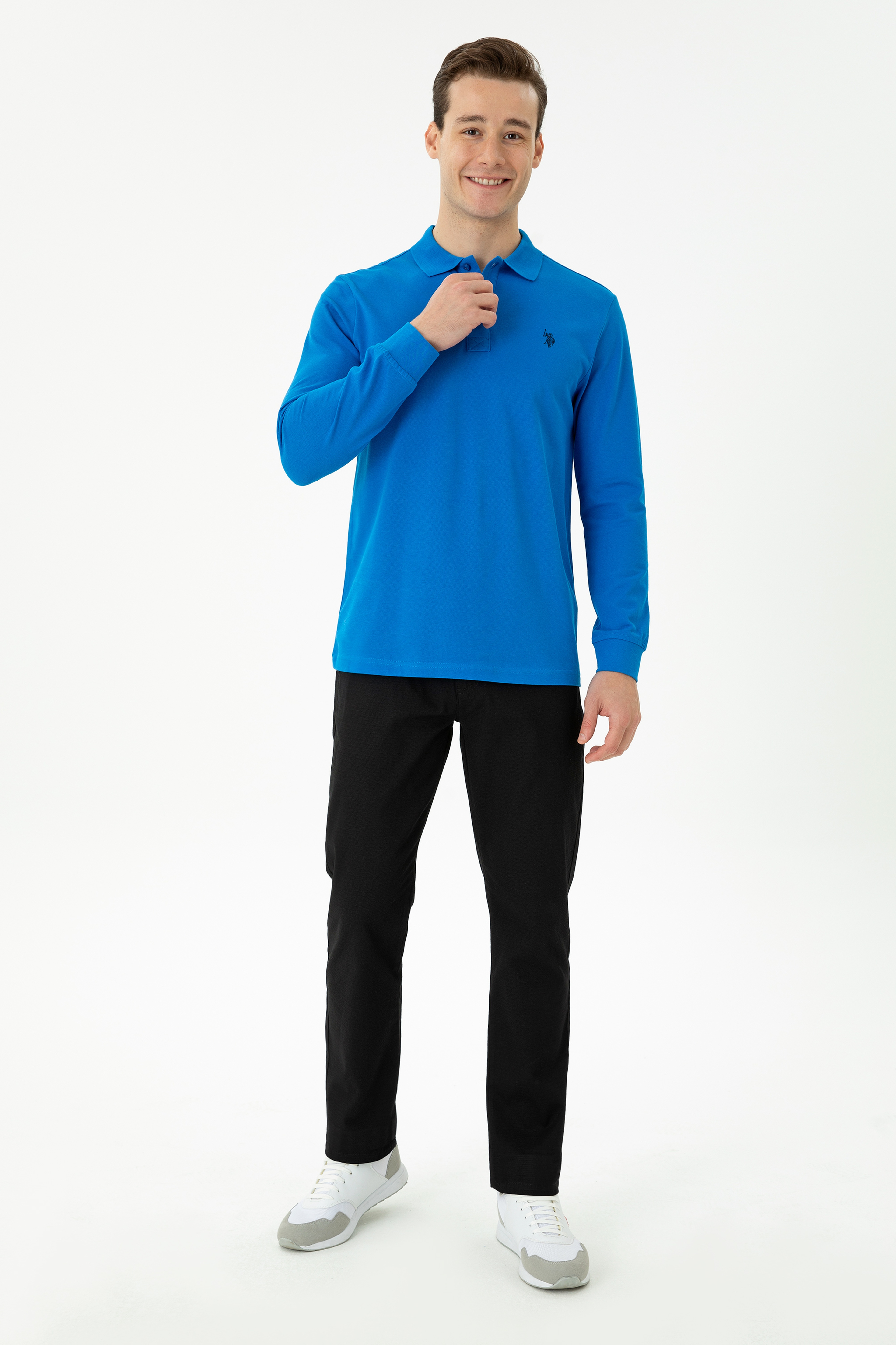Erkek Kobalt Mavi Basic Sweatshirt - Image 4