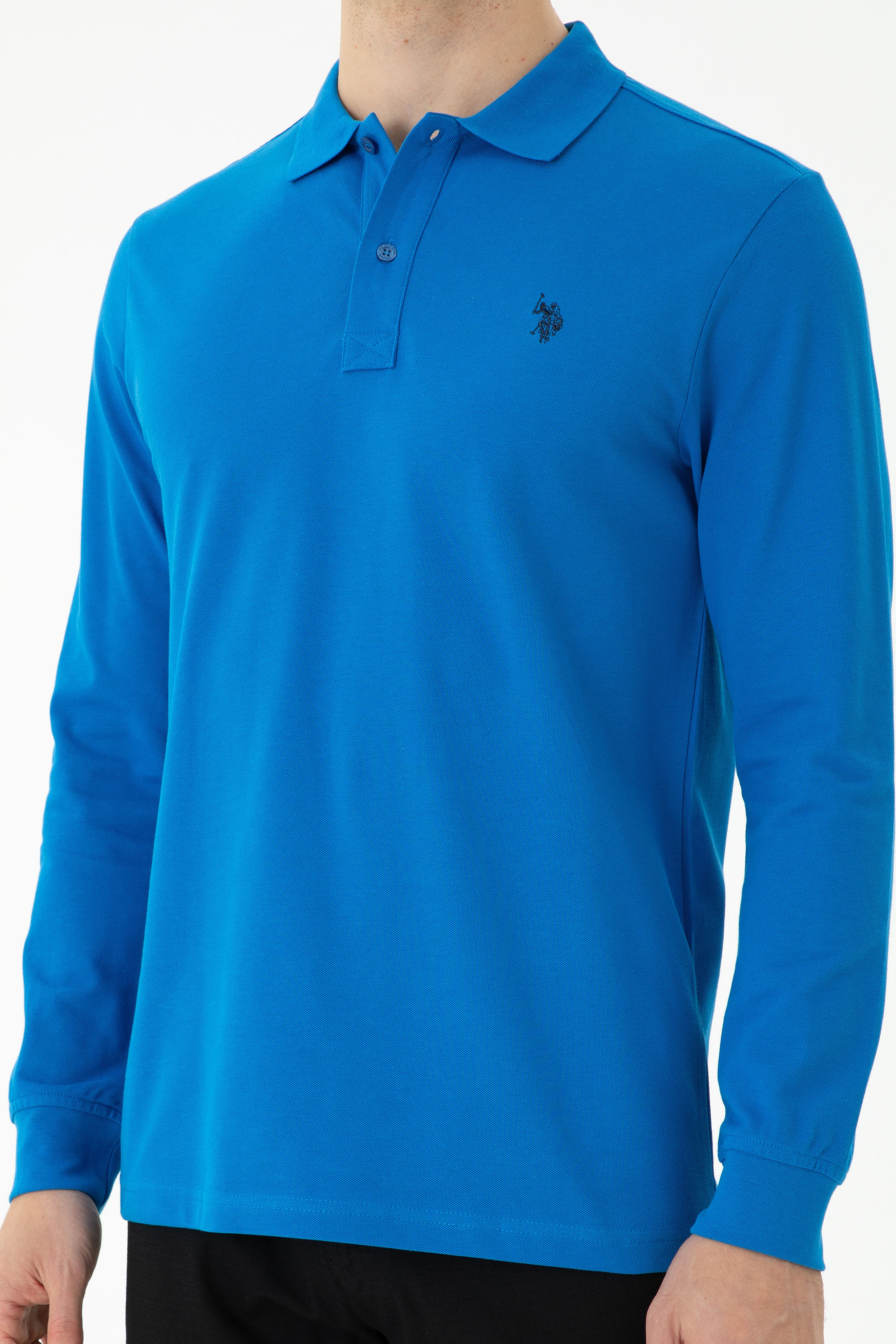 Erkek Kobalt Mavi Basic Sweatshirt - Image 6