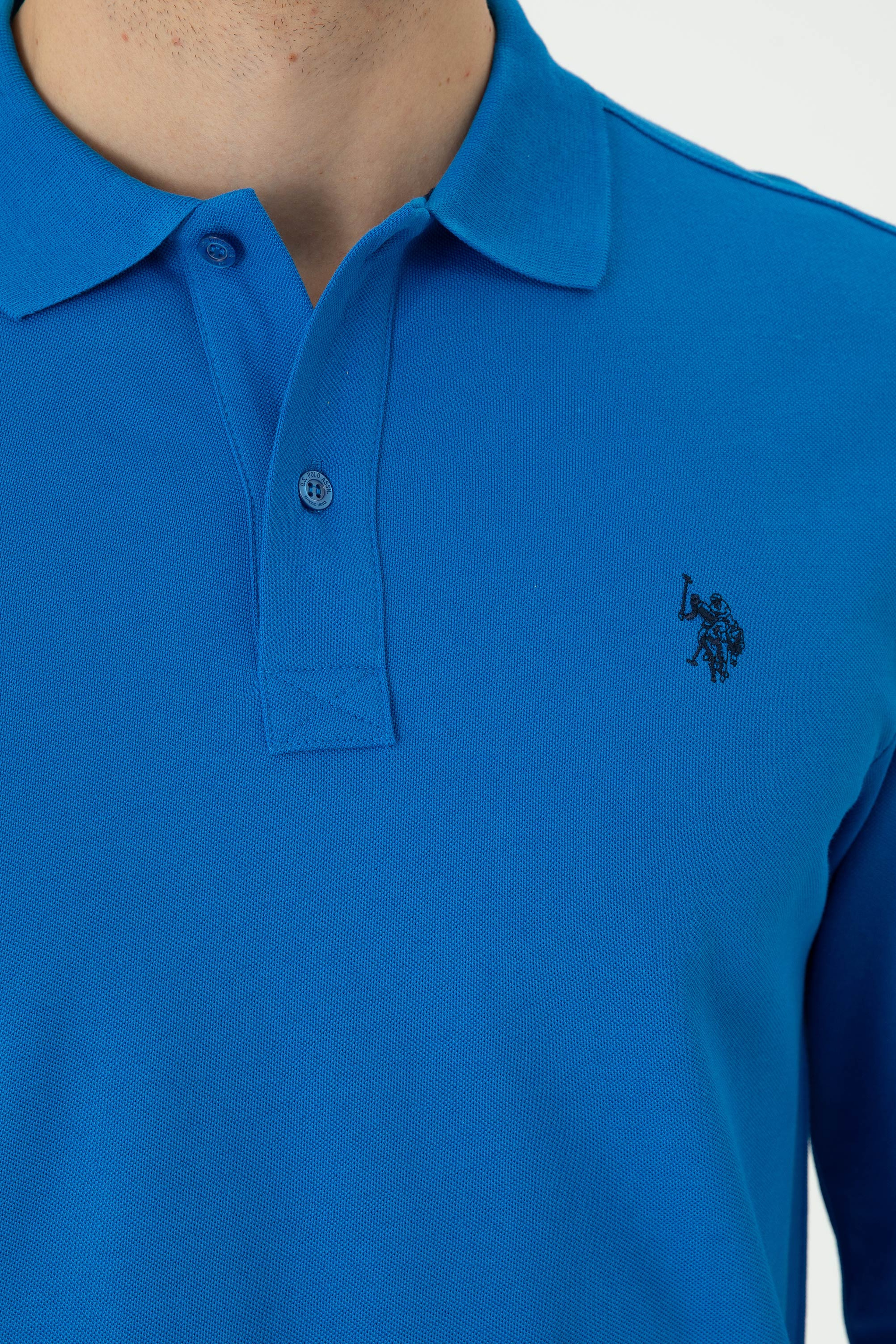 Erkek Kobalt Mavi Basic Sweatshirt - Image 7