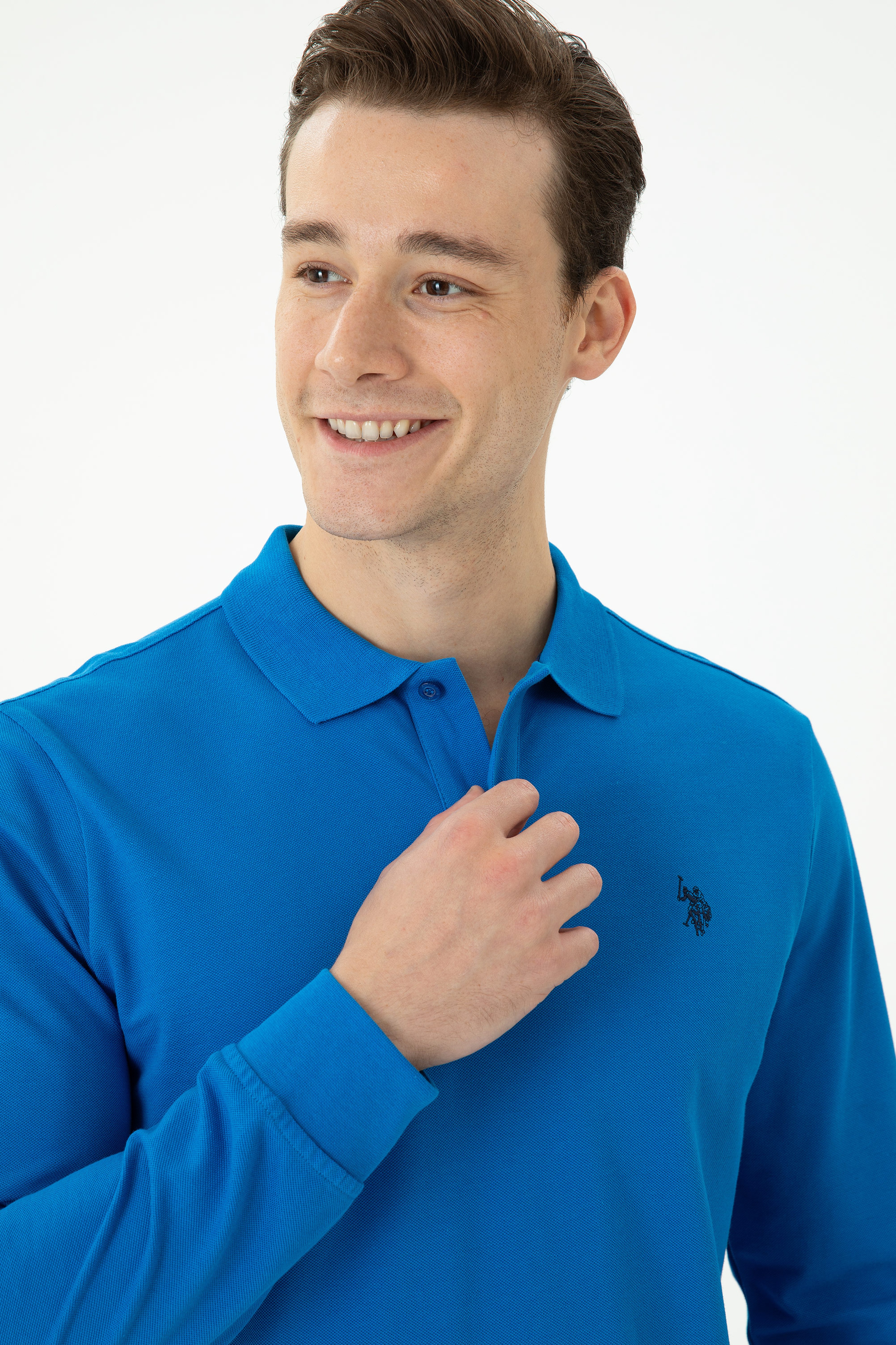 Erkek Kobalt Mavi Basic Sweatshirt - Image 2