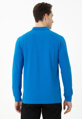 Erkek Kobalt Mavi Basic Sweatshirt - 50269405127