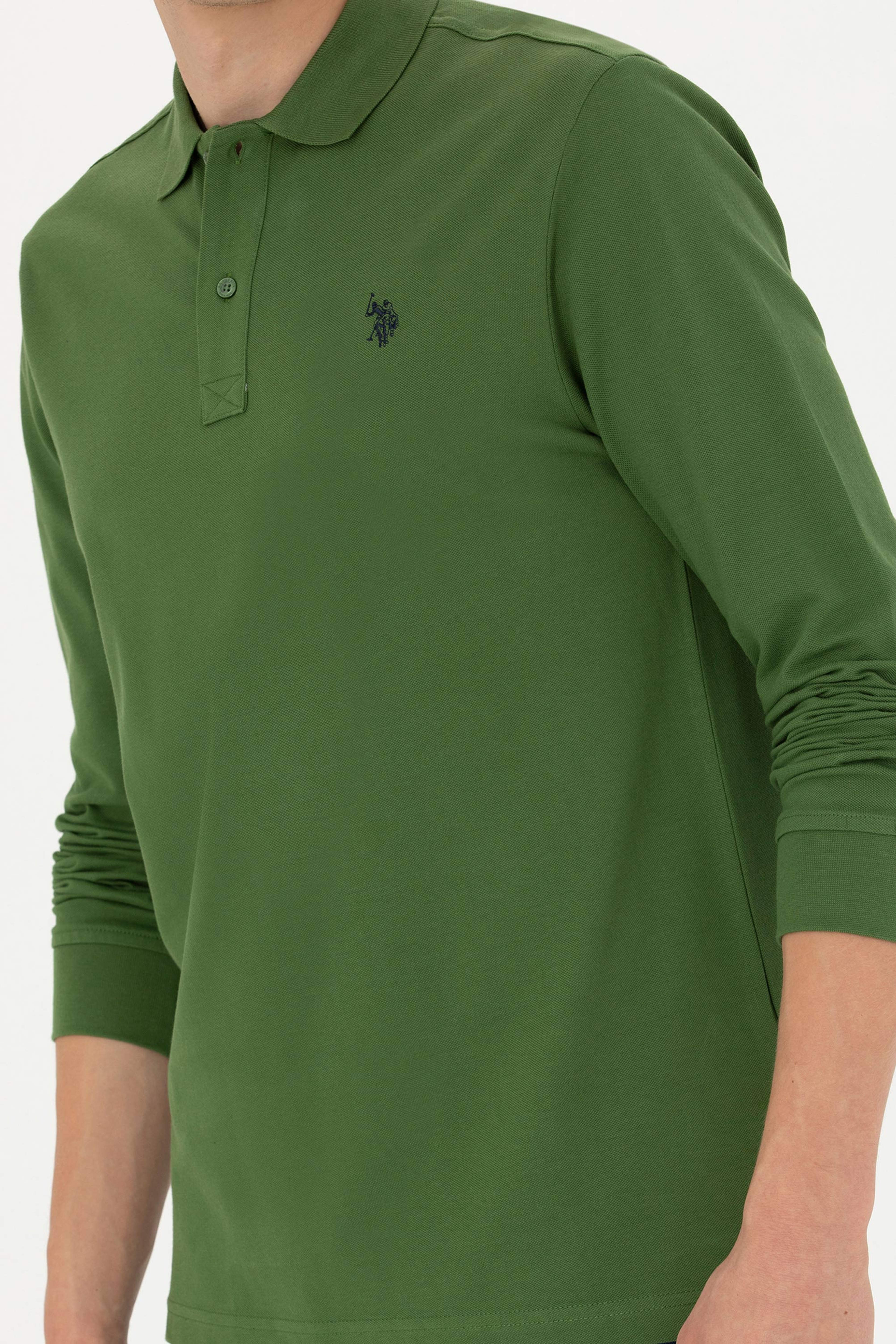 Erkek Yeşil Basic Sweatshirt - Image 6