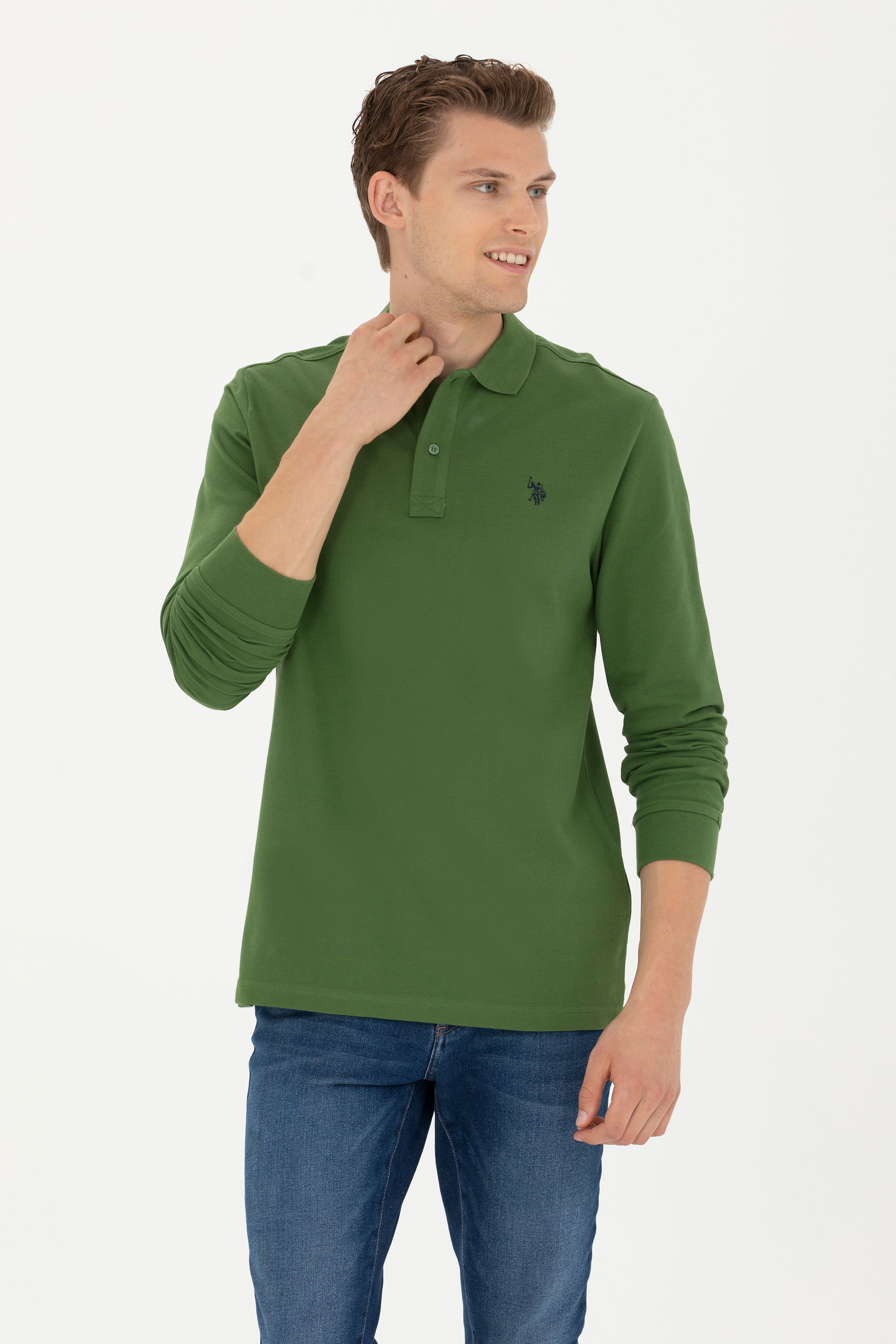 Erkek Yeşil Basic Sweatshirt - Image 1