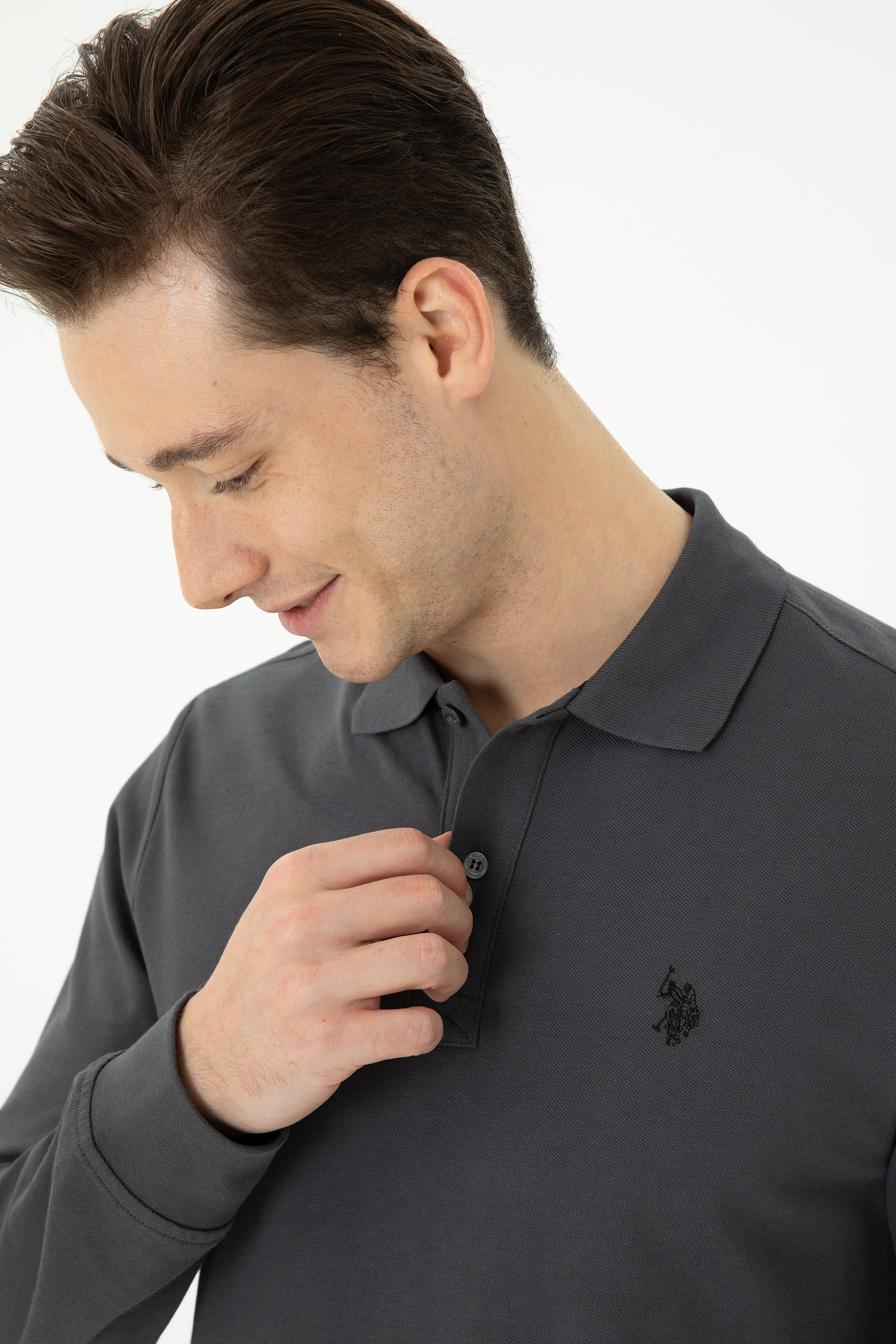 Erkek Antrasit Basic Sweatshirt - Image 2