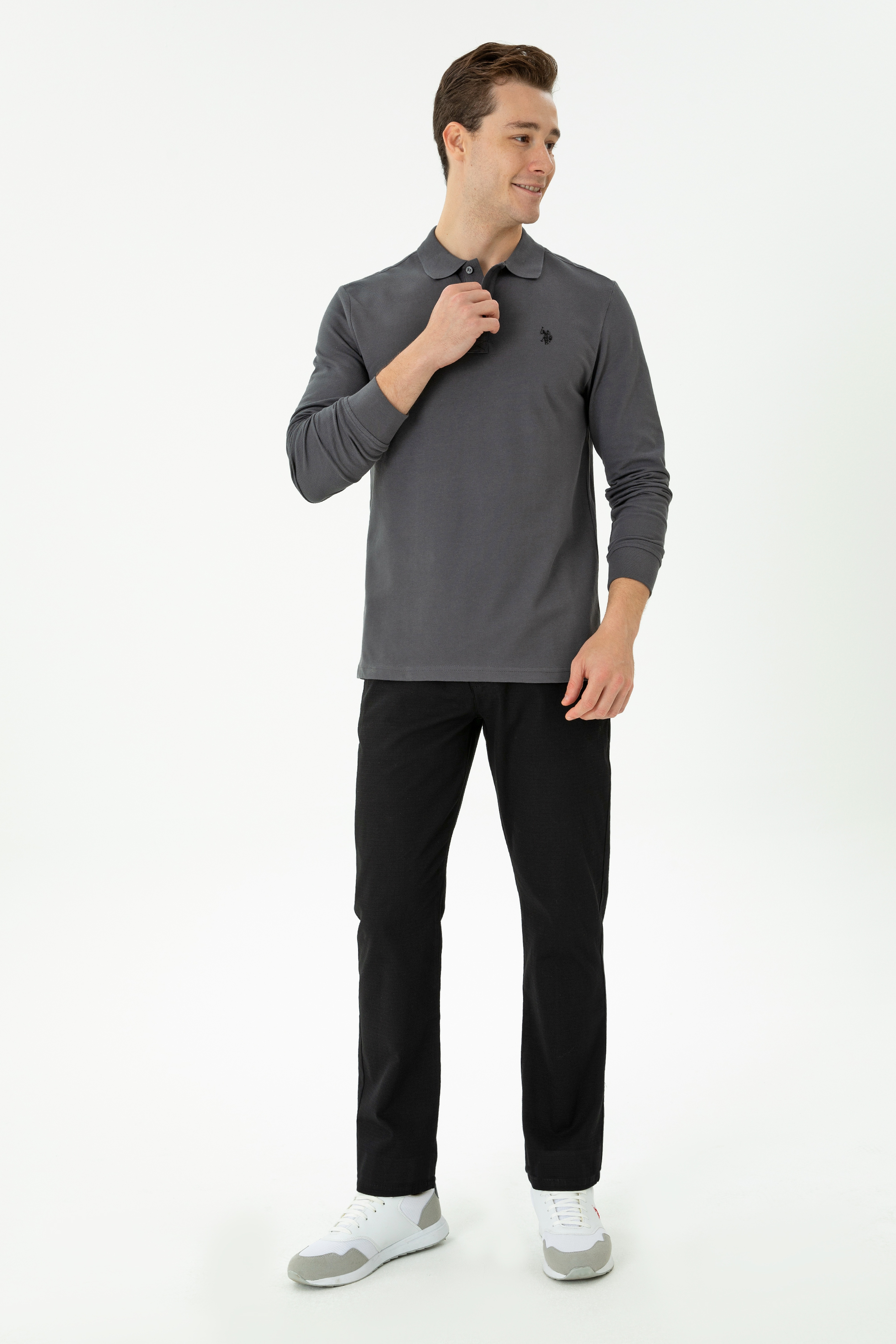 Erkek Antrasit Basic Sweatshirt - Image 4