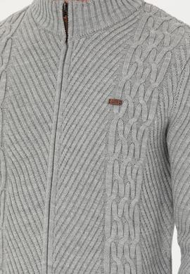 Erkek Gri Melanj Triko Hırka - 50270978024