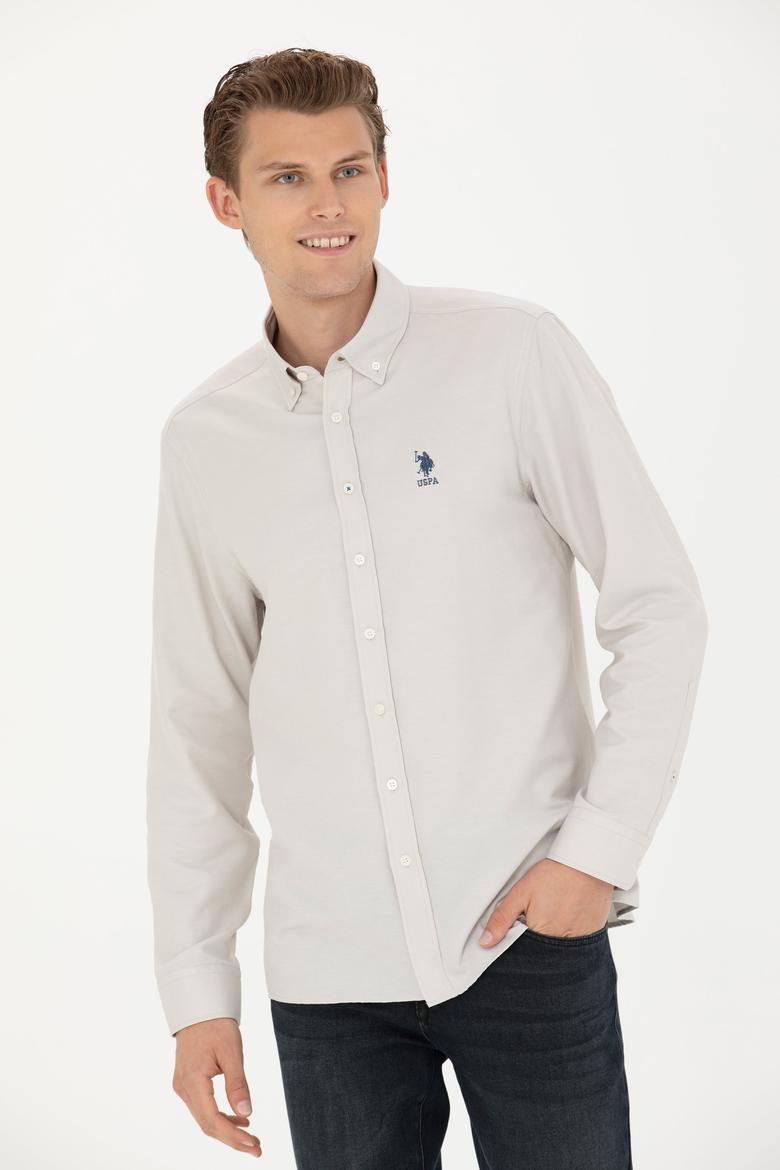 Erkek Taş Uzun Kollu Basic Gömlek