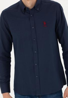 Erkek Lacivert Uzun Kollu Basic Gömlek - 50271274021