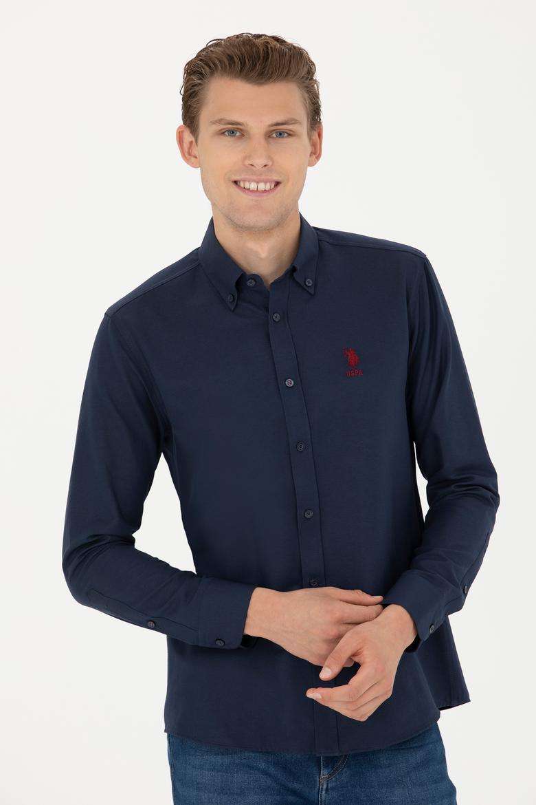 Erkek Lacivert Uzun Kollu Basic Gömlek - 50271274021