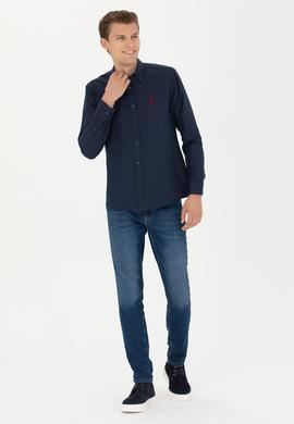 Erkek Lacivert Uzun Kollu Basic Gömlek - 50271274021
