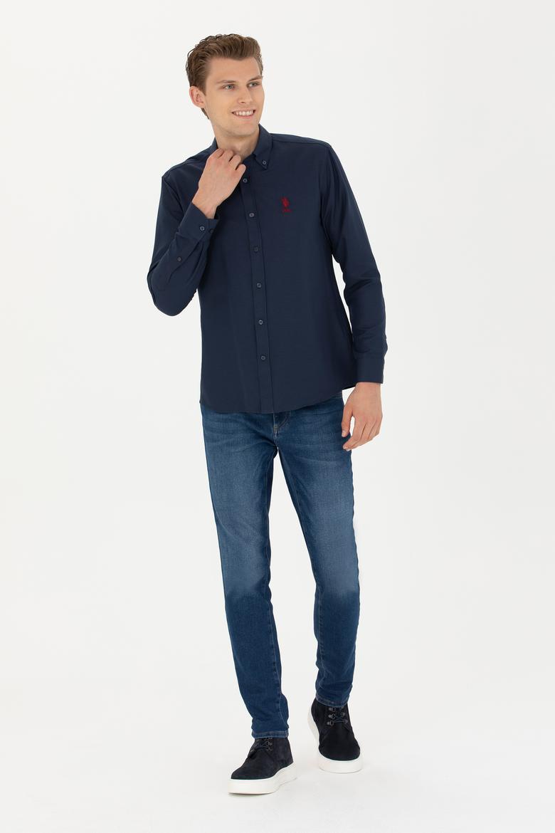 Erkek Lacivert Uzun Kollu Basic Gömlek - 50271274021