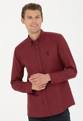 Erkek Bordo Uzun Kollu Basic Gömlek - 50271274053