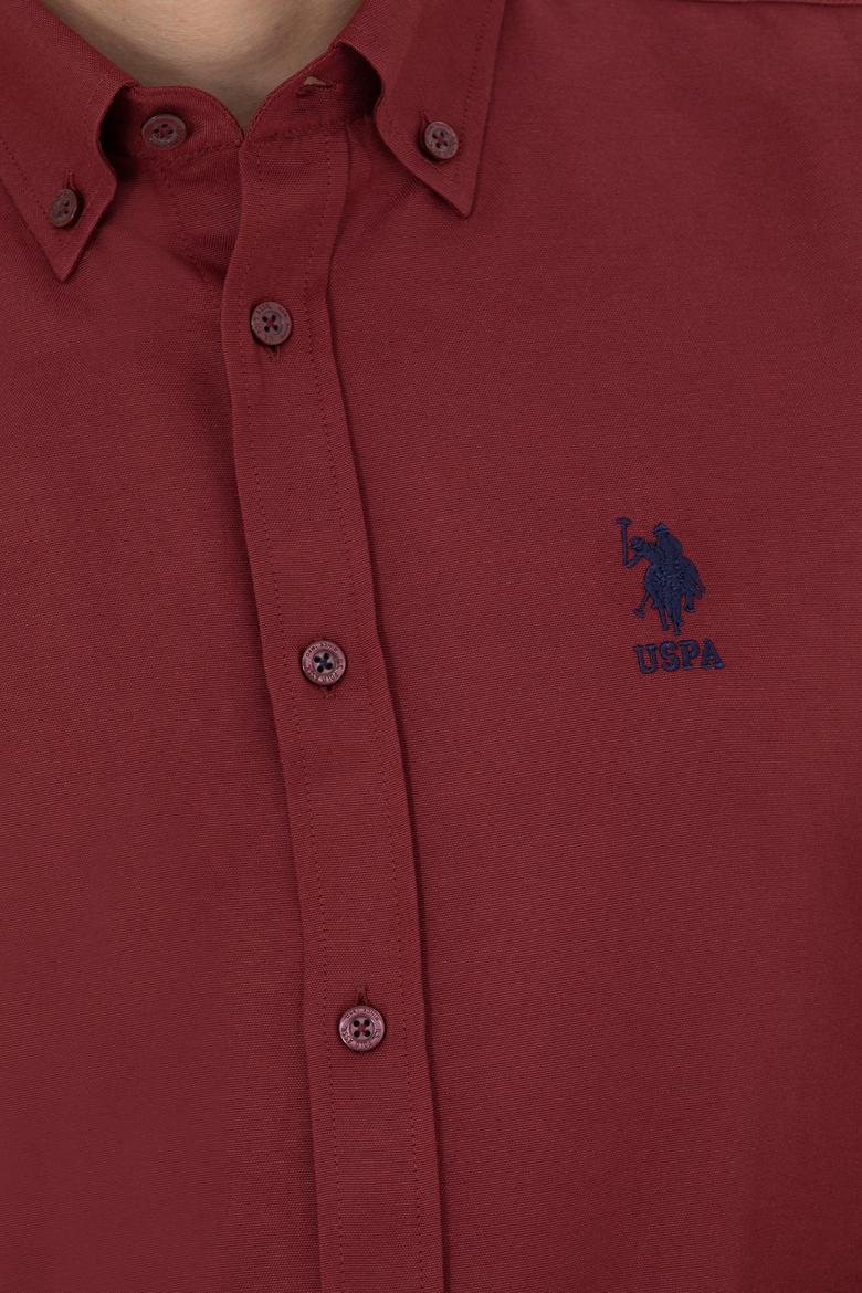 Erkek Bordo Uzun Kollu Basic Gömlek - 50271274053