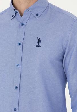 Erkek Saks Uzun Kollu Basic Gömlek - 50271274069