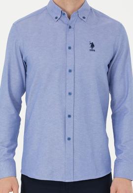 Erkek Saks Uzun Kollu Basic Gömlek - 50271274069