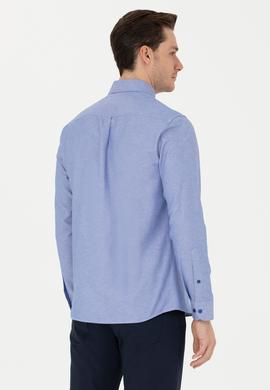 Erkek Saks Uzun Kollu Basic Gömlek - 50271274069