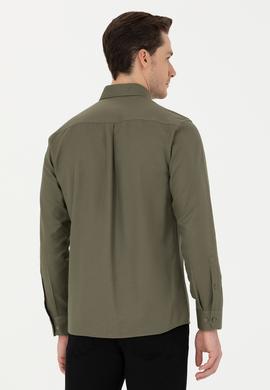 Erkek Haki Uzun Kollu Basic Gömlek - 50271274077