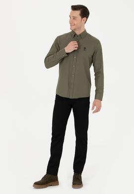 Erkek Haki Uzun Kollu Basic Gömlek - 50271274077