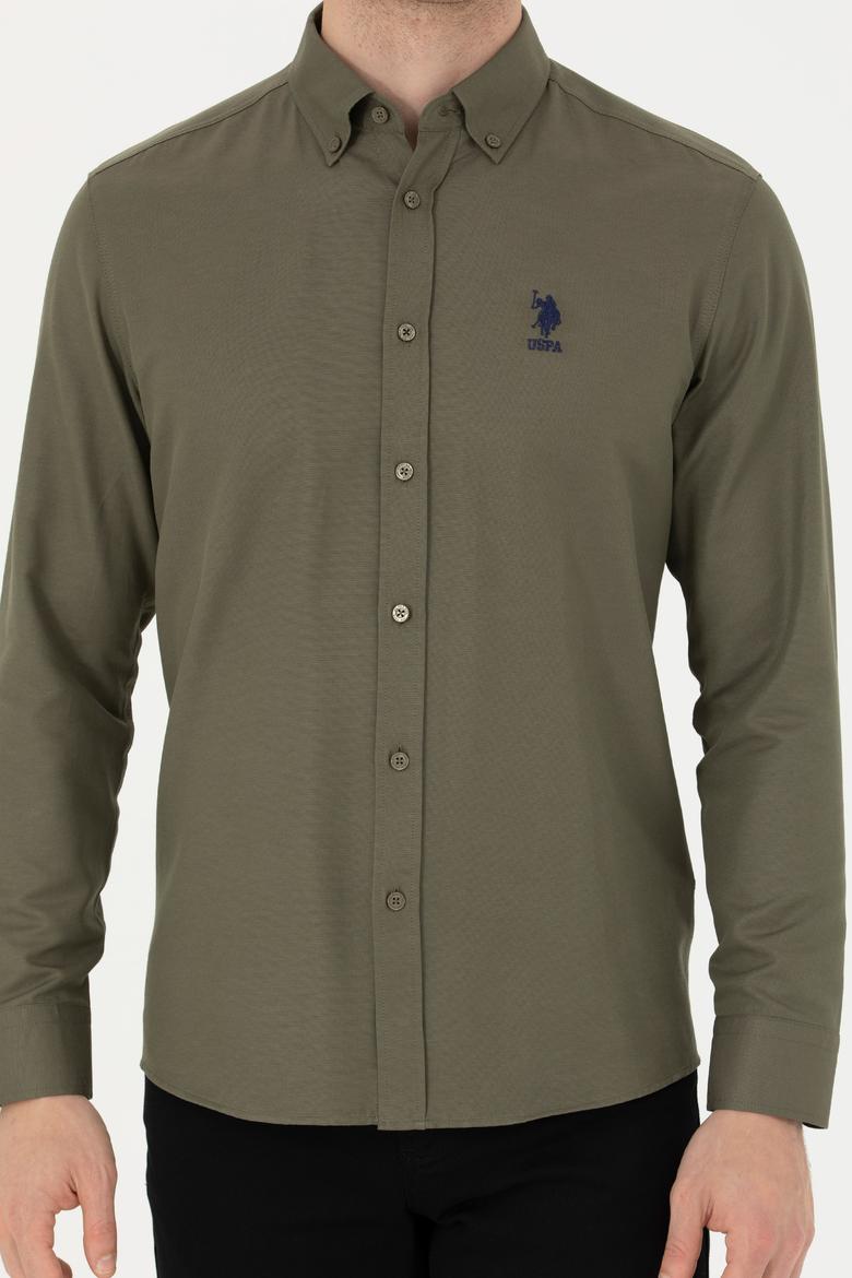 Erkek Haki Uzun Kollu Basic Gömlek - 50271274077