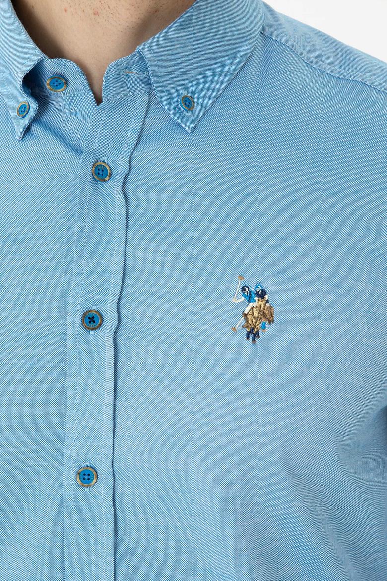 Erkek Kobalt Mavi Uzun Kollu Basic Gömlek - 50271276069