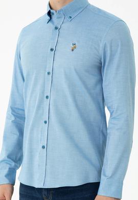 Erkek Kobalt Mavi Uzun Kollu Basic Gömlek - 50271276069