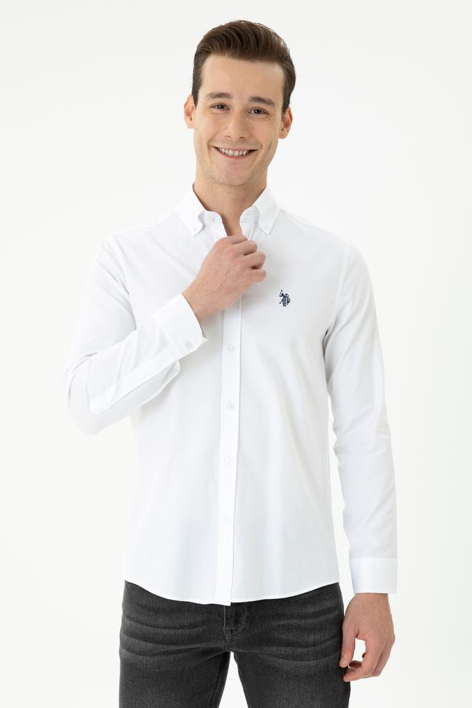 Erkek Beyaz Uzun Kollu Basic Gömlek