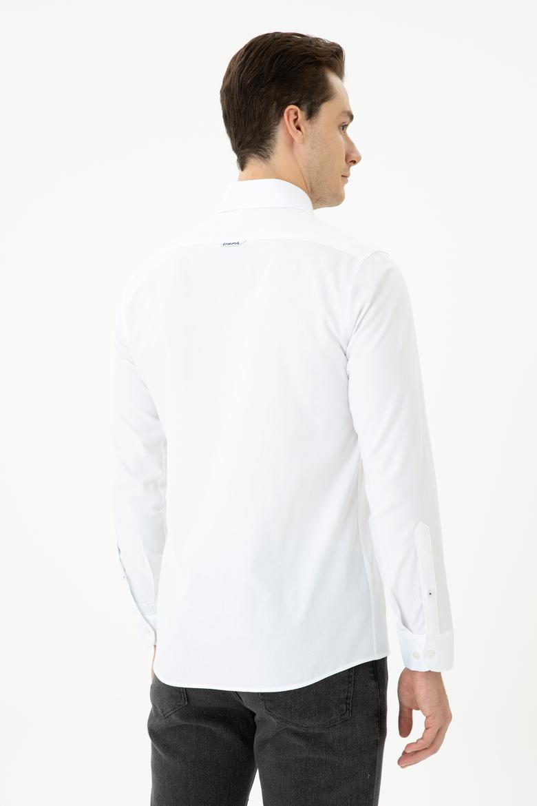 Erkek Beyaz Uzun Kollu Basic Gömlek - 50271278015