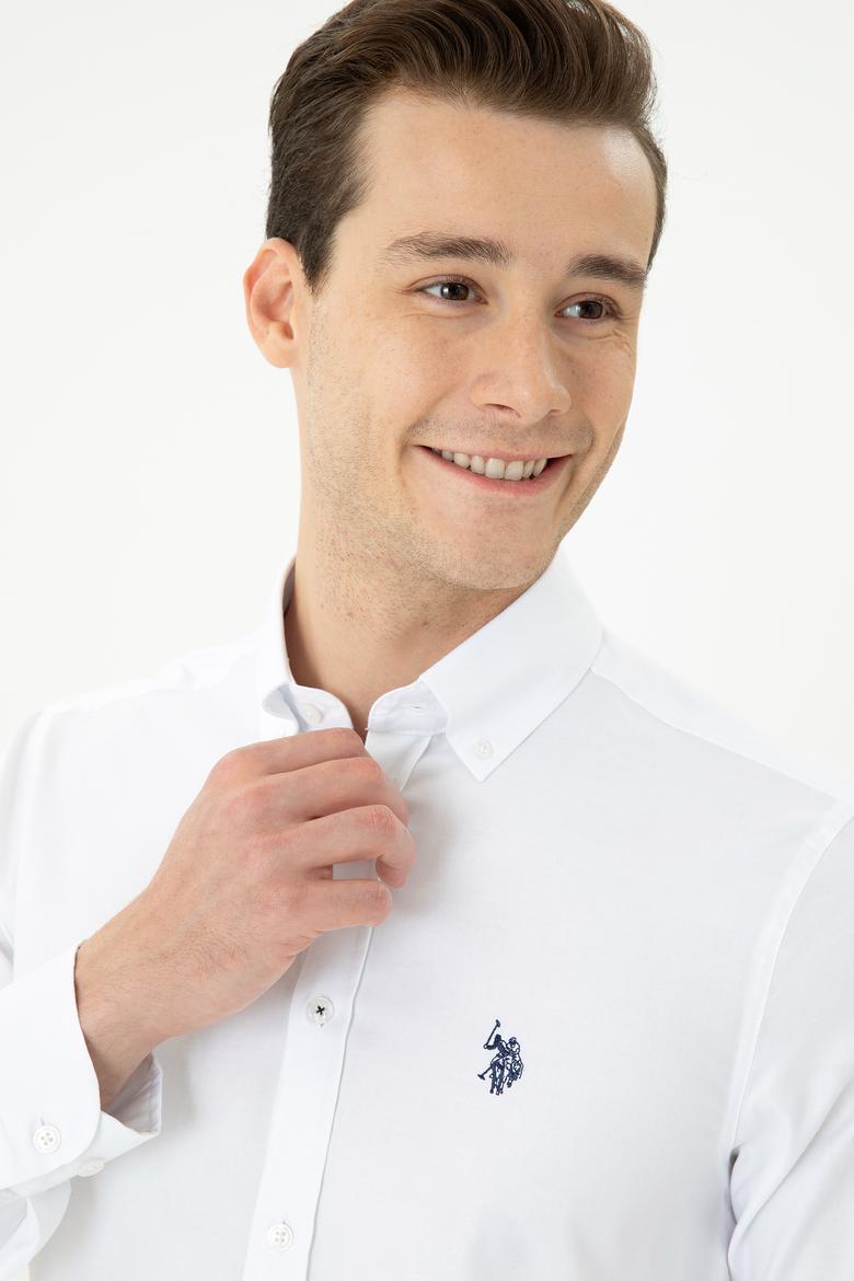 Erkek Beyaz Uzun Kollu Basic Gömlek - 50271278015