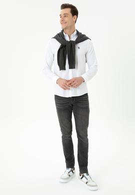 Erkek Beyaz Uzun Kollu Basic Gömlek - 50271278015