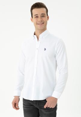 Erkek Beyaz Uzun Kollu Basic Gömlek - 50271278015