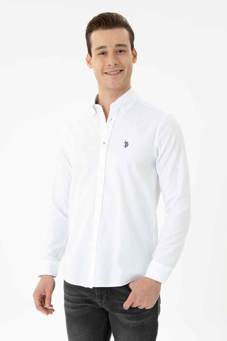 Erkek Beyaz Uzun Kollu Basic Gömlek - 50271278015