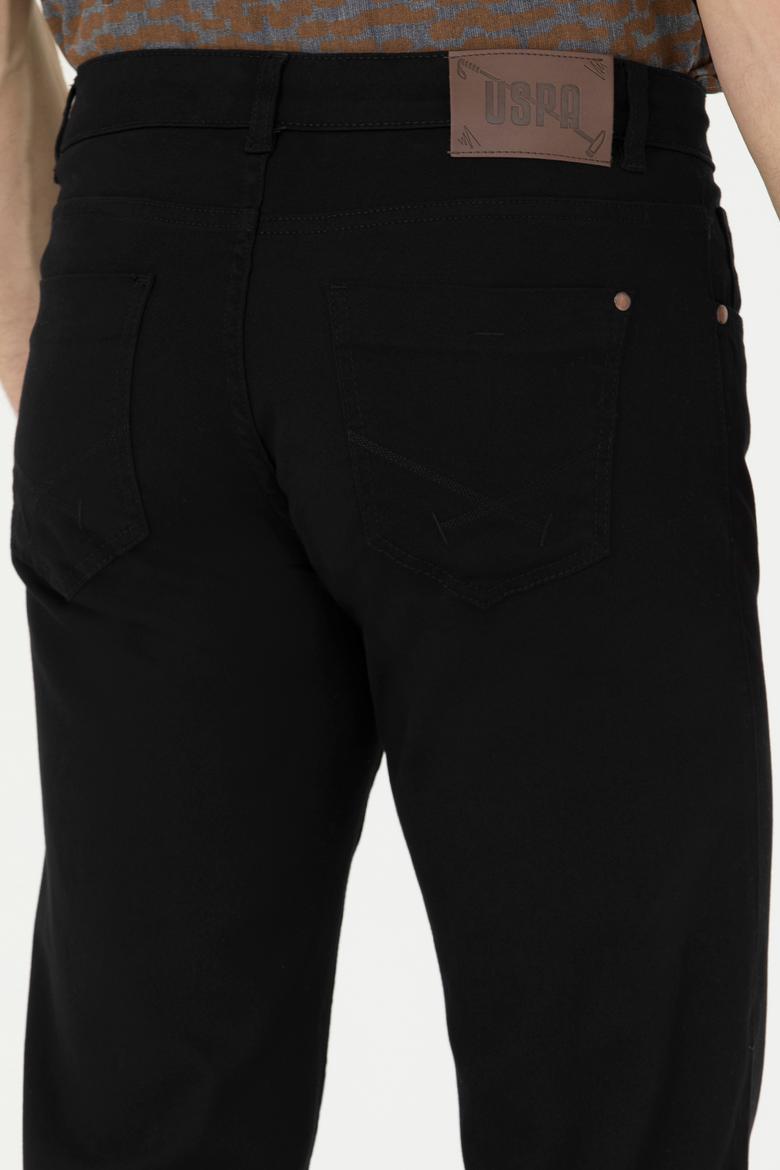 Erkek Slim Fit Siyah Kanvas Pantolon - 50271429140