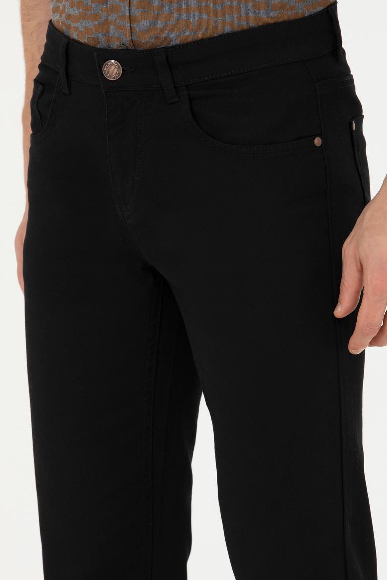Erkek Slim Fit Siyah Kanvas Pantolon - 50271429140